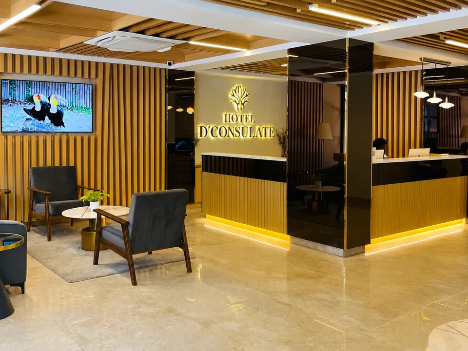Golden-brown reception at D Consulate Hotel
